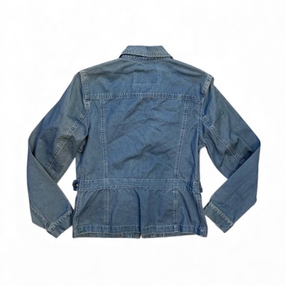 VTG 90’s Ralph Lauren Authentic Dry Goods Denim Chore Jacket Sz M Zip Utility - Picture 3 of 9